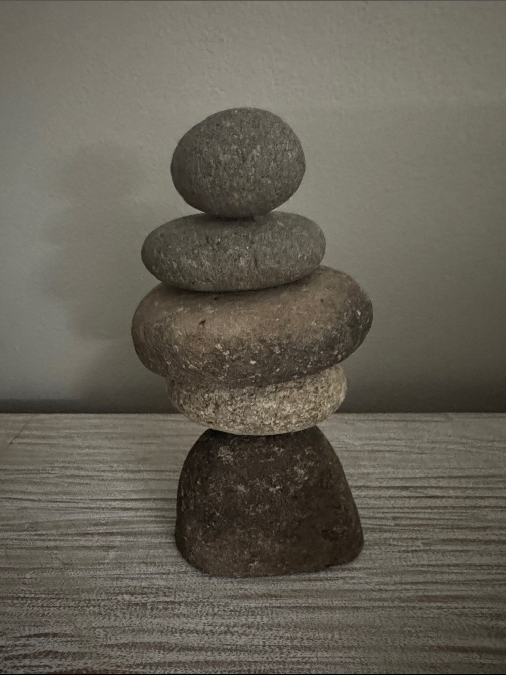 Cairn Neutral Stone Stack Home Art Sculpture - Natural Gray/Beige